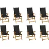 Image de Vidaxl Chaises Pliables De Jardin Avec Coussins 8 Pcs Bois D'acacia