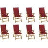 Image de Chaises Pliables De Jardin Avec Coussins 8 Pcs Bois D'acacia Vidaxl Vidaxl