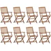 Image de Vidaxl Chaises Pliables D'extÃ©rieur Lot De 8 Bois D'acacia Solide