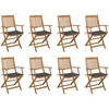 Image de Vidaxl Chaises Pliables D'extÃ©rieur Et Coussins Lot De 8 Bois D'acacia