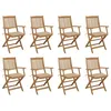 Image de Vidaxl Chaises Pliables D'extÃ©rieur Et Coussins Lot De 8 Bois D'acacia