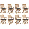 Image de Vidaxl Chaises Pliables D'extÃ©rieur Avec Coussins 8 Pcs Bois D'acacia