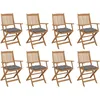 Image de Vidaxl Chaises Pliables D'extÃ©rieur Avec Coussins 8 Pcs Bois D'acacia