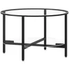 Image de vidaXL Table Ã  thÃ© Noir et transparent 70 cm Verre trempÃ©