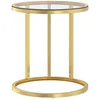 Image de vidaXL Table d'appoint DorÃ© et transparent 45 cm Verre trempÃ©