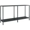 Image de vidaXL Table console Noir 140x35x75,5 cm Verre trempÃ©