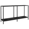 Image de vidaXL Table console Noir 140x35x75,5 cm Verre trempÃ©