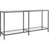 Image de vidaXL Table console Transparent 160x35x75,5 cm Verre trempÃ©
