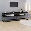 Image de vidaXL Meuble TV Noir 140x40x40,5 cm Verre trempÃ©