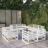 Image de Vidaxl Salon De Jardin 8 Pcs Blanc Bois De Pin Massif