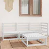 Image de Vidaxl Salon De Jardin 4 Pcs Blanc Bois De Pin Massif