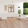 Image de Vidaxl Salon De Jardin 7 Pcs Blanc Bois De Pin Massif