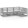 Image de Vidaxl Salon De Jardin 4 Pcs Gris Bois De Pin Massif