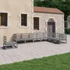 Image de Vidaxl Salon De Jardin 8 Pcs Gris Bois De Pin Massif