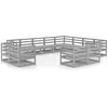 Image de Vidaxl Salon De Jardin 12 Pcs Gris Bois De Pin Massif