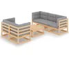Image de Vidaxl Salon De Jardin 6 Pcs Avec Coussins Bois De Pin Massif
