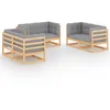 Image de Vidaxl Salon De Jardin 6 Pcs Avec Coussins Bois De Pin Massif