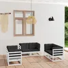 Image de Vidaxl Salon De Jardin 6 Pcs Avec Coussins Bois De Pin Massif