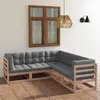 Image de Vidaxl Salon De Jardin 5 Pcs Avec Coussins Bois De Pin Massif