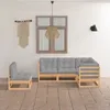 Image de Vidaxl Salon De Jardin 5 Pcs Avec Coussins Bois De Pin Massif