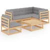 Image de Vidaxl Salon De Jardin 6 Pcs Avec Coussins Bois De Pin Massif