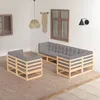 Image de Vidaxl Salon De Jardin 7 Pcs Avec Coussins Bois De Pin Massif