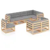 Image de Vidaxl Salon De Jardin 8 Pcs Avec Coussins Bois De Pin Massif