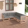 Image de Vidaxl Salon De Jardin 5 Pcs Avec Coussins Bois De Pin Massif