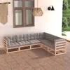 Image de Vidaxl Salon De Jardin 6 Pcs Avec Coussins Bois De Pin Massif