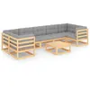 Image de Vidaxl Salon De Jardin 8 Pcs Avec Coussins Bois De Pin Massif