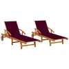 Image de Vidaxl Chaises Longues 2 Pcs Avec Coussins Bois D'acacia Solide