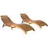 Image de Chaises Longues 2 Pcs Bois D'acacia Solide