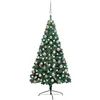 Image de VIDAXL Demi-arbre de No?l artificiel avec LED et boules Vert 120 cm