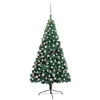 Image de VIDAXL Demi-arbre de No?l artificiel avec LED et boules Vert 180 cm