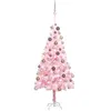 Image de vidaXL Arbre de NoÃ«l artificiel avec LED et boules Rose 150 cm PVC