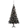 Image de vidaXL Arbre de NoÃ«l artificiel avec LED et boules Noir 150 cm PVC