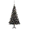 Image de vidaXL Arbre de NoÃ«l artificiel avec LED et boules Noir 180 cm PVC