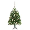Image de vidaXL Arbre de NoÃ«l artificiel avec LED et boules 120 cm Vert