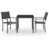 Image de Vidaxl Mobilier De Salle Ã Manger D'extÃ©rieur 3 Pcs Acier