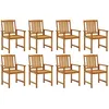 Image de Vidaxl Chaises De Jardin 8 Pcs Bois D'acacia Solide