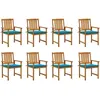 Image de Vidaxl Chaises De Jardin Avec Coussins 8 Pcs Bois D'acacia Solide