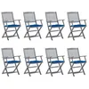 Image de Vidaxl Chaises Pliables D'extÃ©rieur 8 Pcs Avec Coussins Bois D'acacia