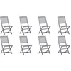 Image de Vidaxl Chaises Pliables D'extÃ©rieur Lot De 8 Bois D'acacia Solide