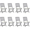 Image de Vidaxl Chaises Pliables D'extÃ©rieur Lot De 8 Et Coussins Bois D'acacia