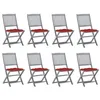 Image de Vidaxl Chaises Pliables D'extÃ©rieur 8 Pcs Avec Coussins Bois D'acacia