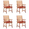 Image de Vidaxl Chaises Ã DÃ®ner D'extÃ©rieur 4 Pcs Avec Coussins Acacia Massif