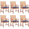 Image de Vidaxl Chaises Ã DÃ®ner D'extÃ©rieur 6 Pcs Avec Coussins Acacia Massif