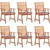 Image de Vidaxl Chaises Ã DÃ®ner D'extÃ©rieur 6 Pcs Avec Coussins Acacia Massif