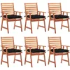 Image de Vidaxl Chaises Ã DÃ®ner D'extÃ©rieur 6 Pcs Avec Coussins Acacia Massif