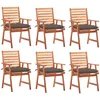 Image de Vidaxl Chaises Ã DÃ®ner D'extÃ©rieur 6 Pcs Avec Coussins Acacia Massif